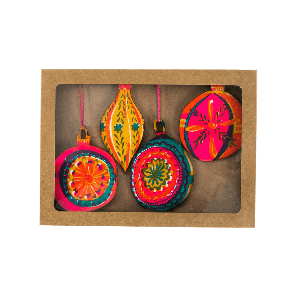East End Press Wooden Bauble Decorations