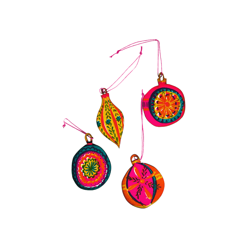 East End Press Wooden Bauble Decorations