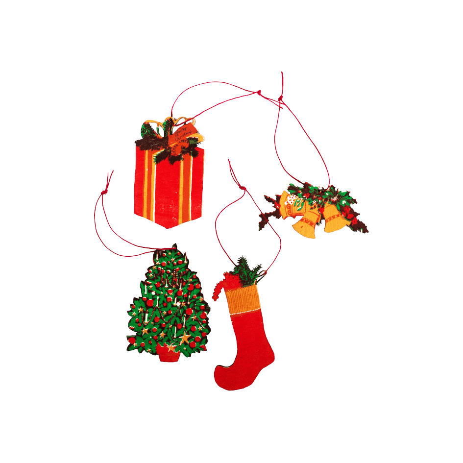 East End Press Wooden Traditional Christmas Decorations