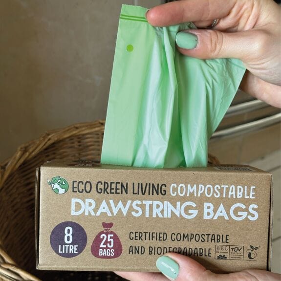 Eco Green Living Compostable Drawstring Bin Bags