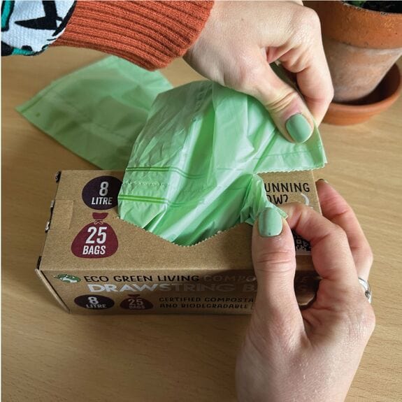 Eco Green Living Compostable Drawstring Bin Bags