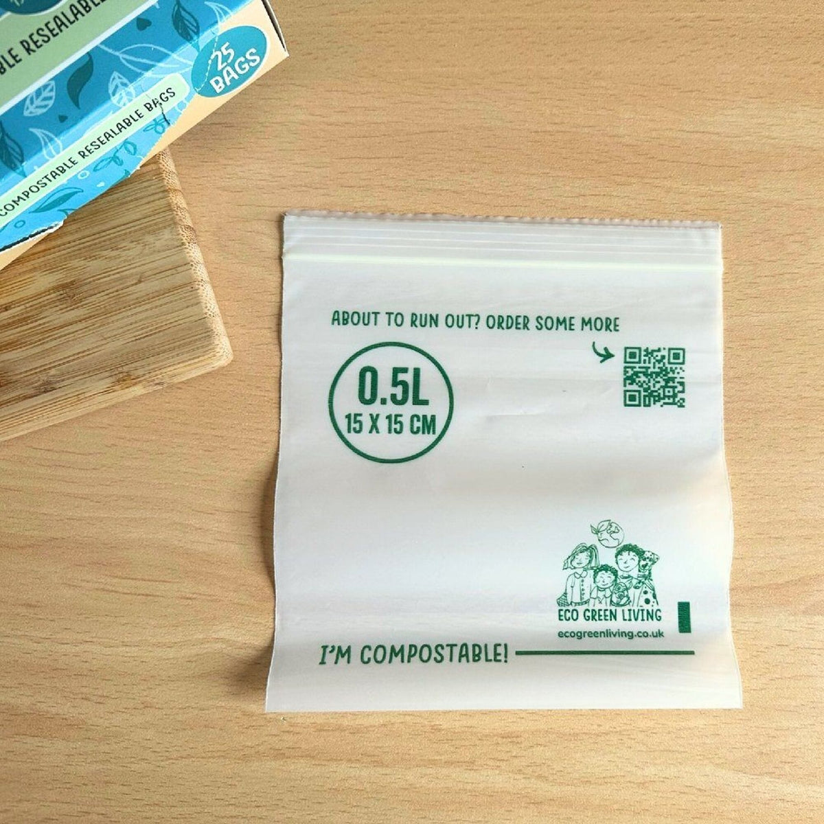 Eco Green Living Small Compostable Resealable Bags