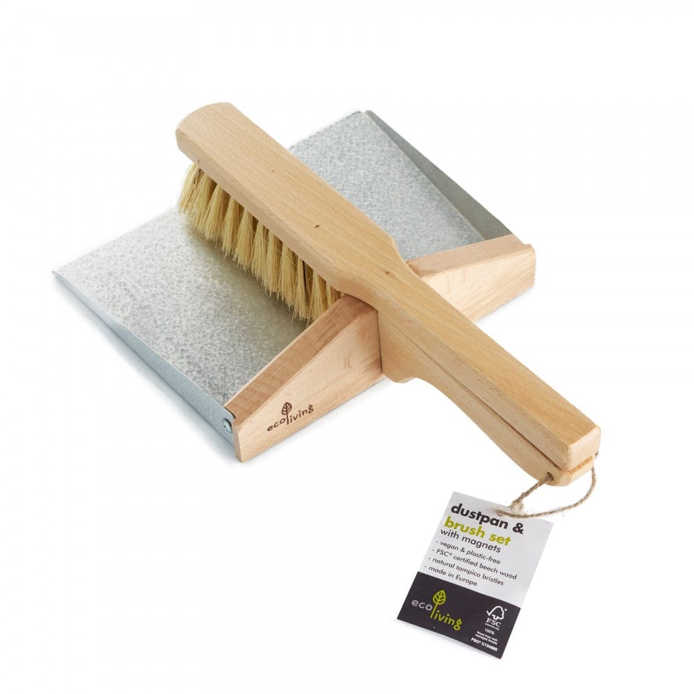 Ecoliving Dustpan and Brush Set - with Magnets (100% FSC)