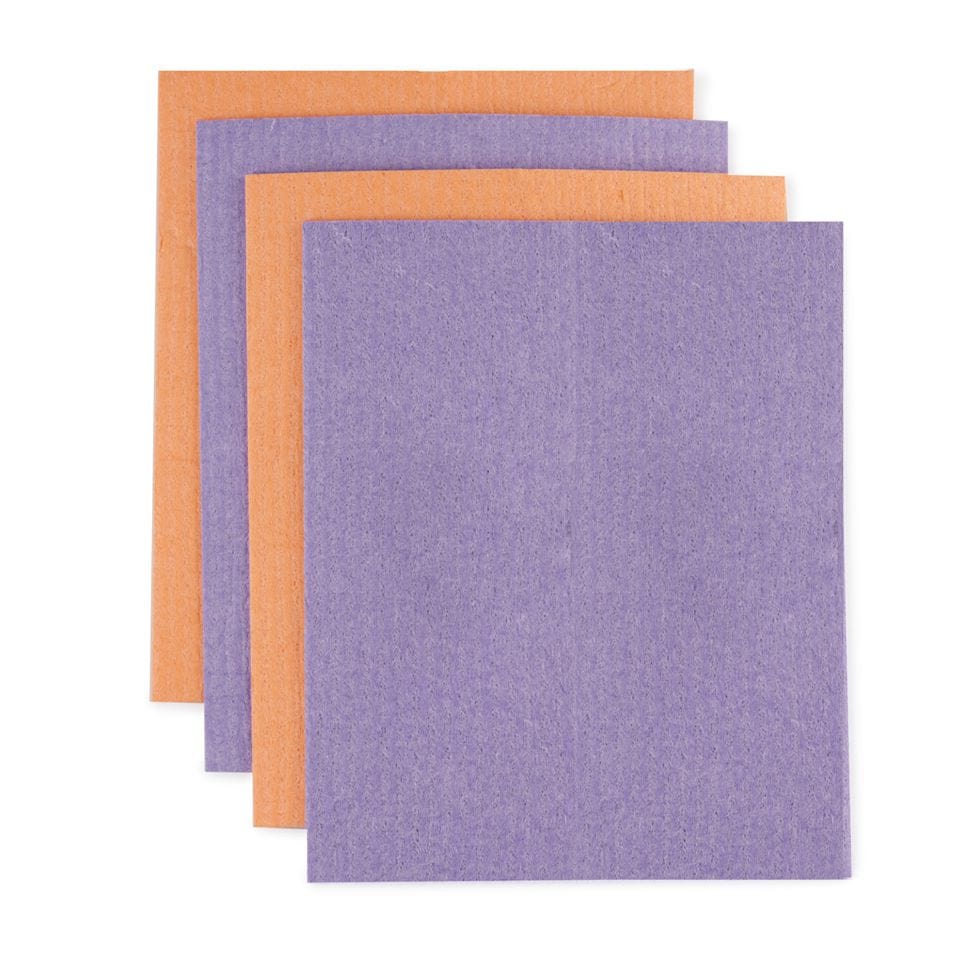 Ecoliving Orange & Purple Compostable Sponge Cleaning Cloths