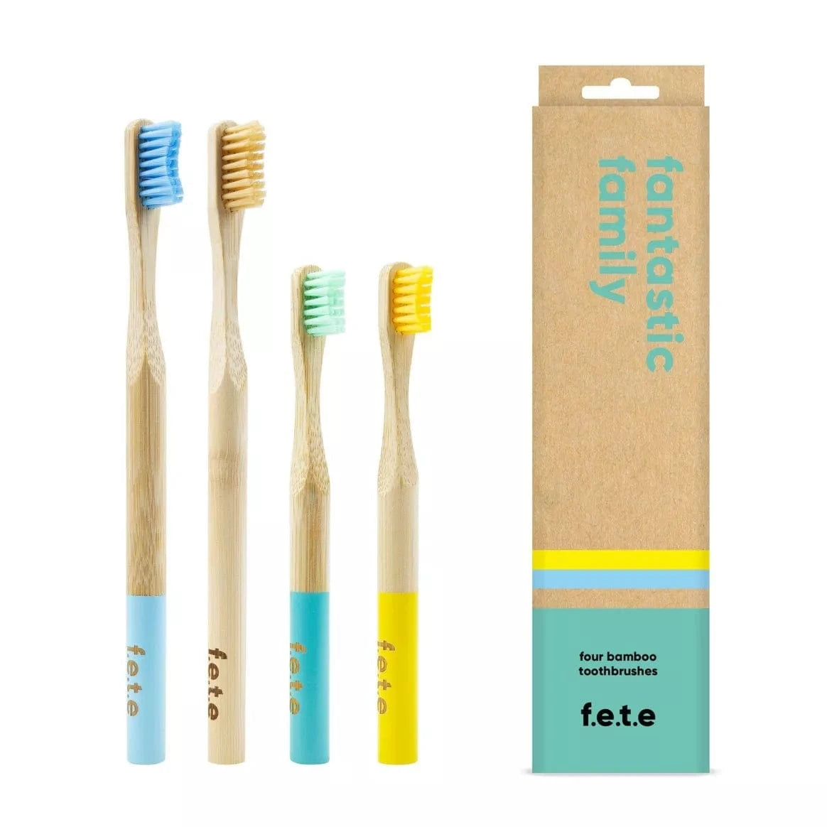 FETE Fantastic Family Bamboo Toothbrush Multipack