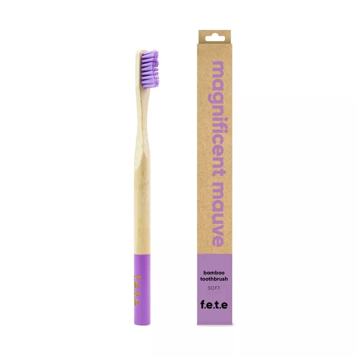 FETE Mauve Adult's Soft Bamboo Toothbrush