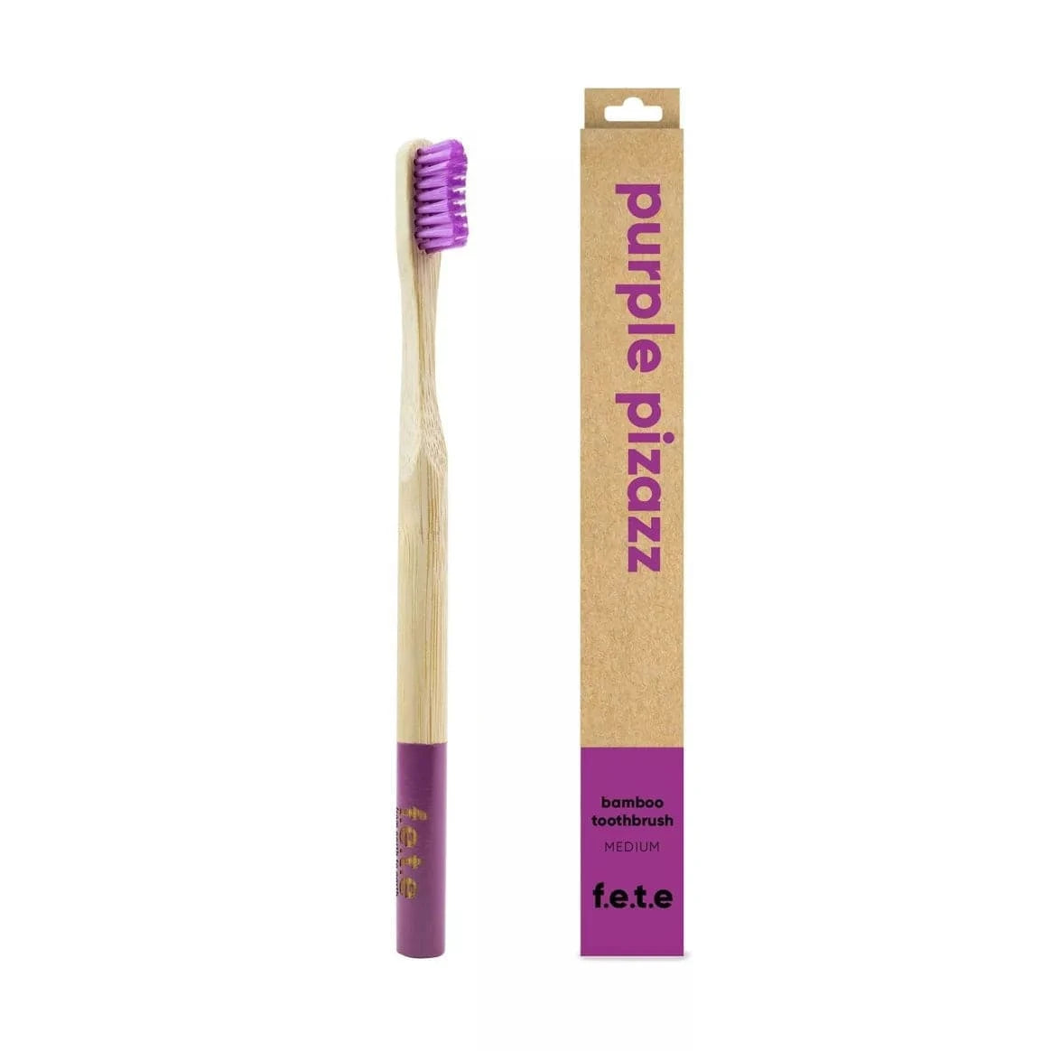 FETE Purple Adult's Medium Bamboo Toothbrush