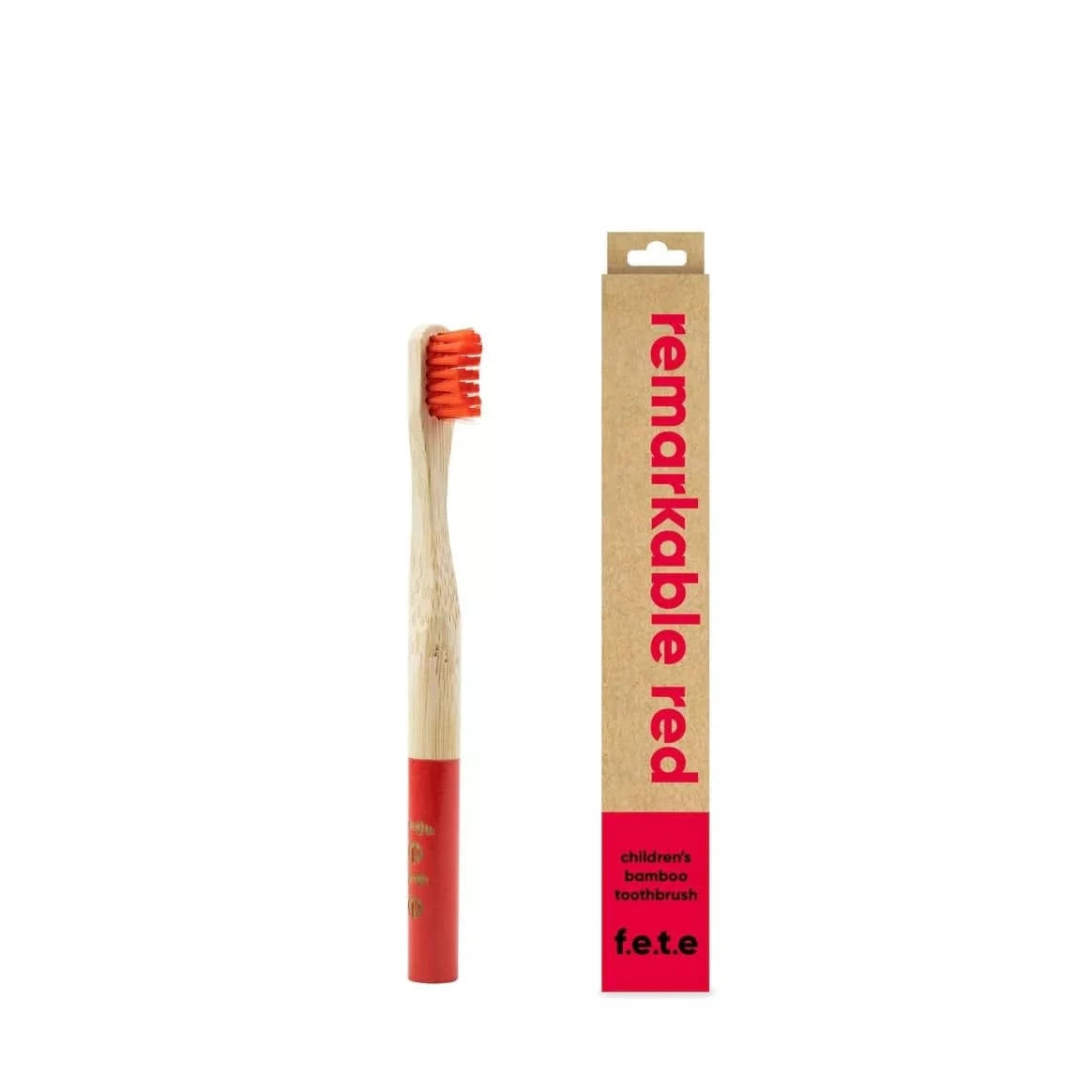 FETE Red Children's Soft Bamboo Toothbrush