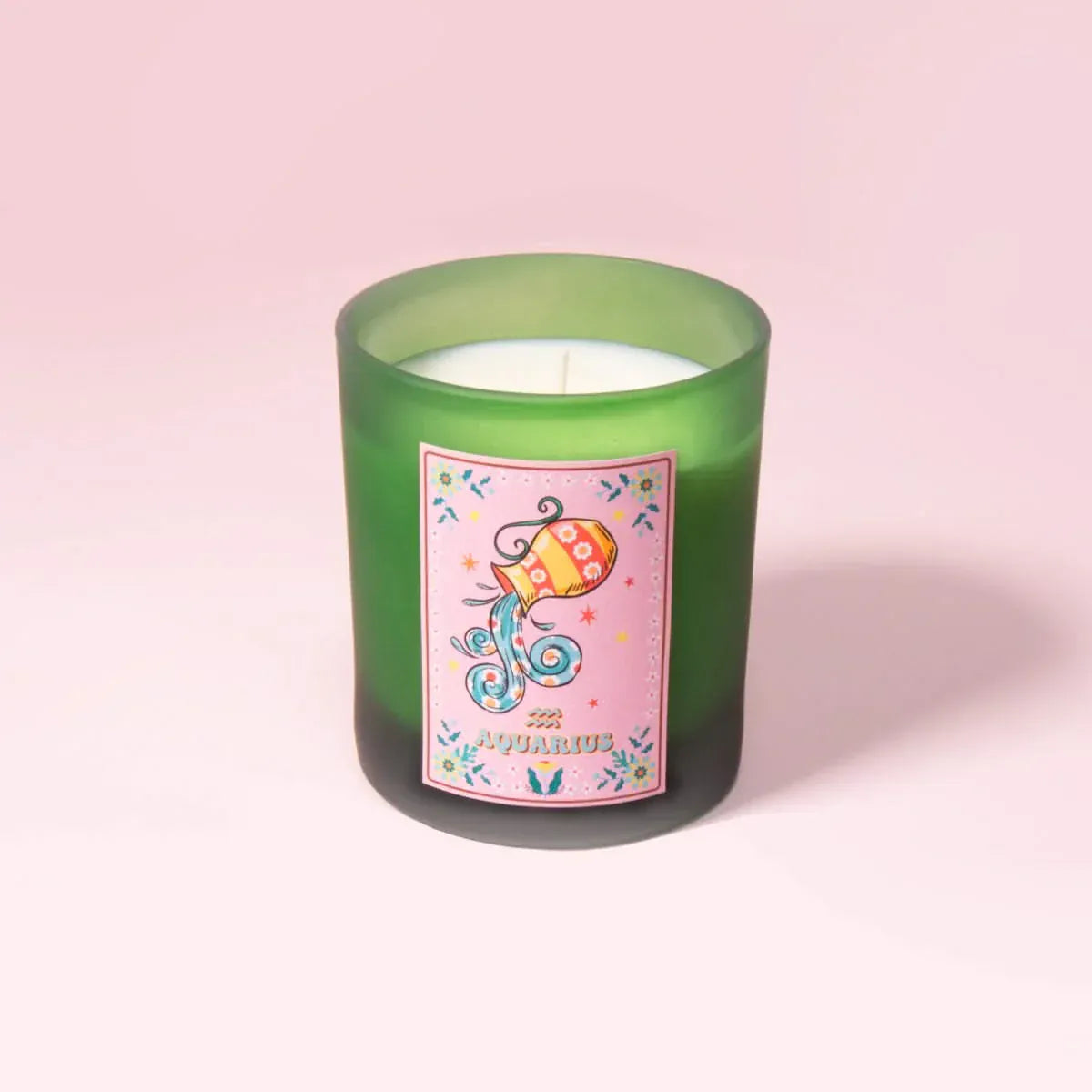 Flamingo Candles Aquarius  Frosted Green Candle