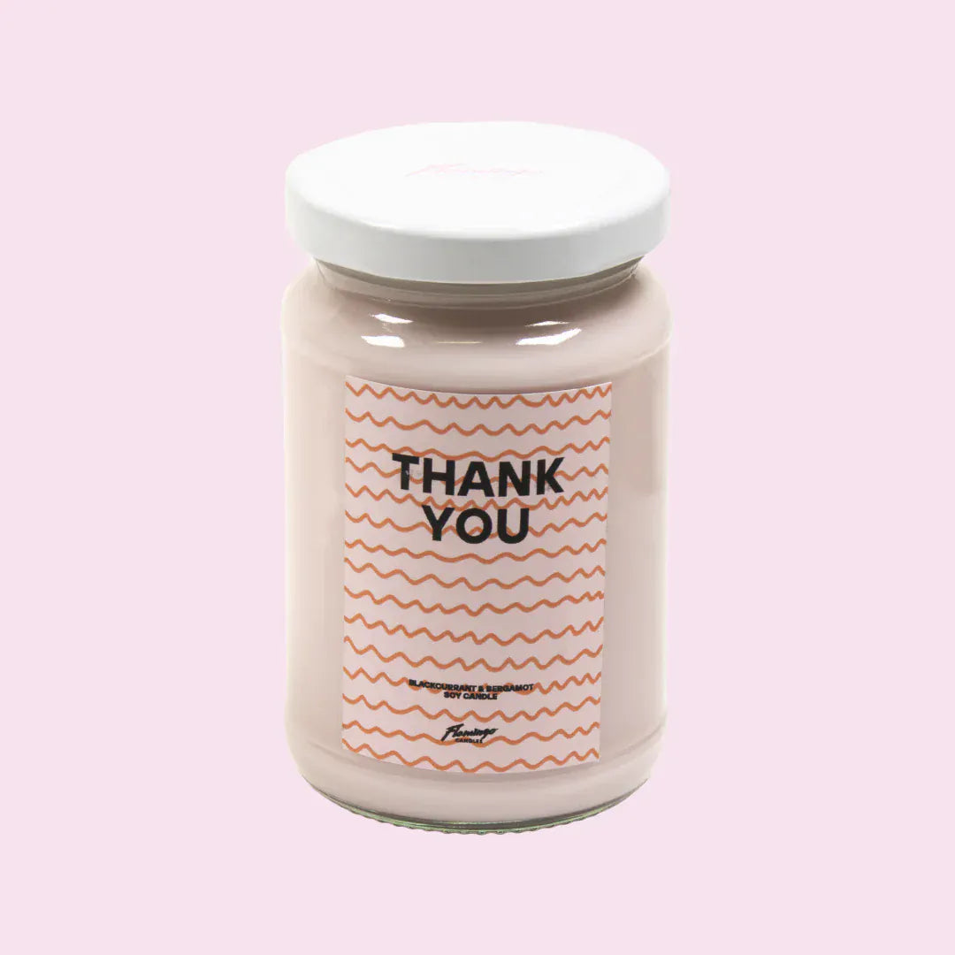 Flamingo Candles Blackcurrant & Bergamot Thank You Jar Candle