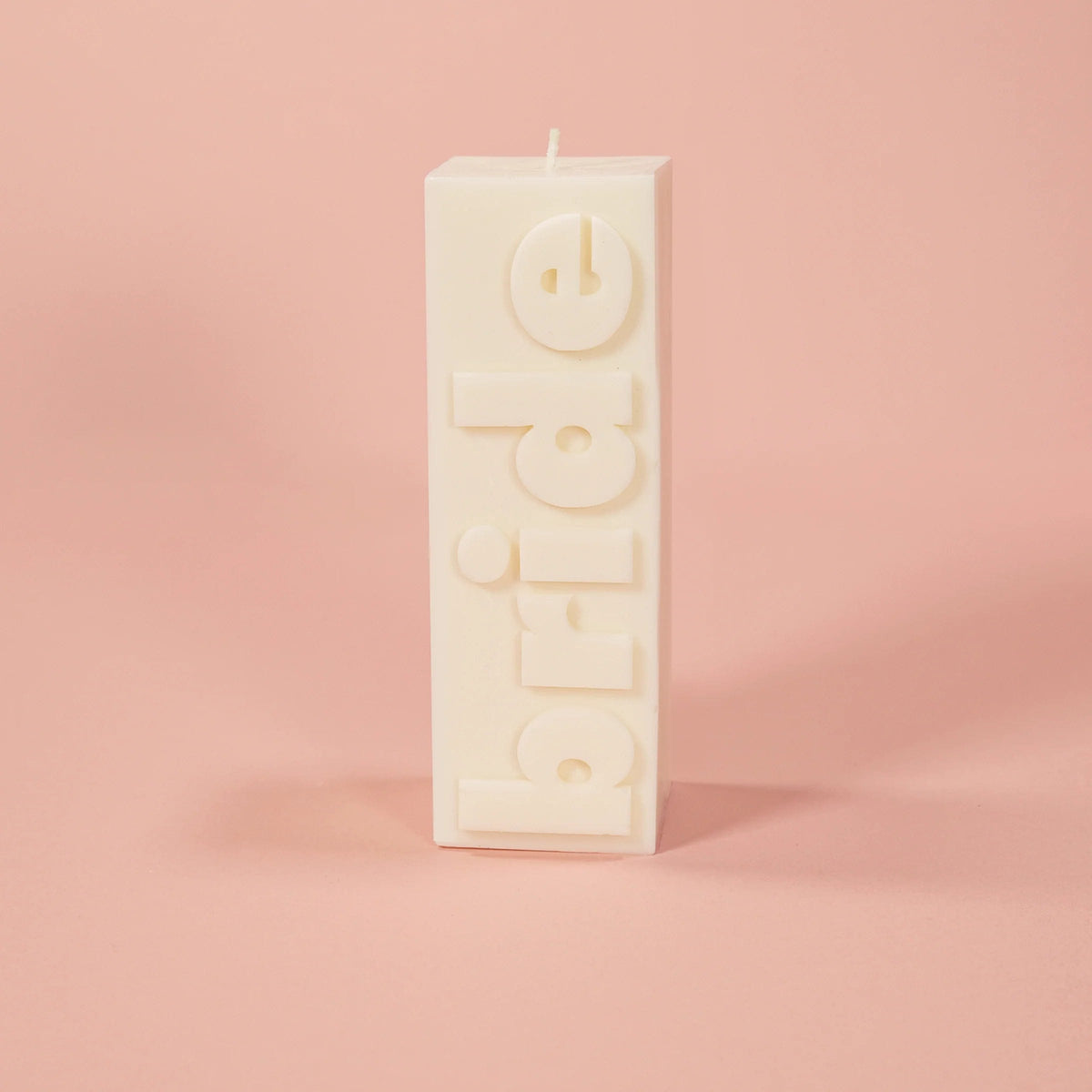 Flamingo Candles 'Bride' Slogan Block Pillar Candle