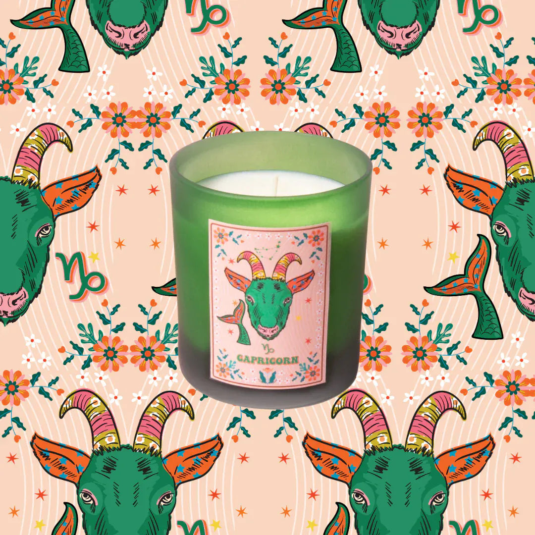 Flamingo Candles Capricorn Frosted Green Candle