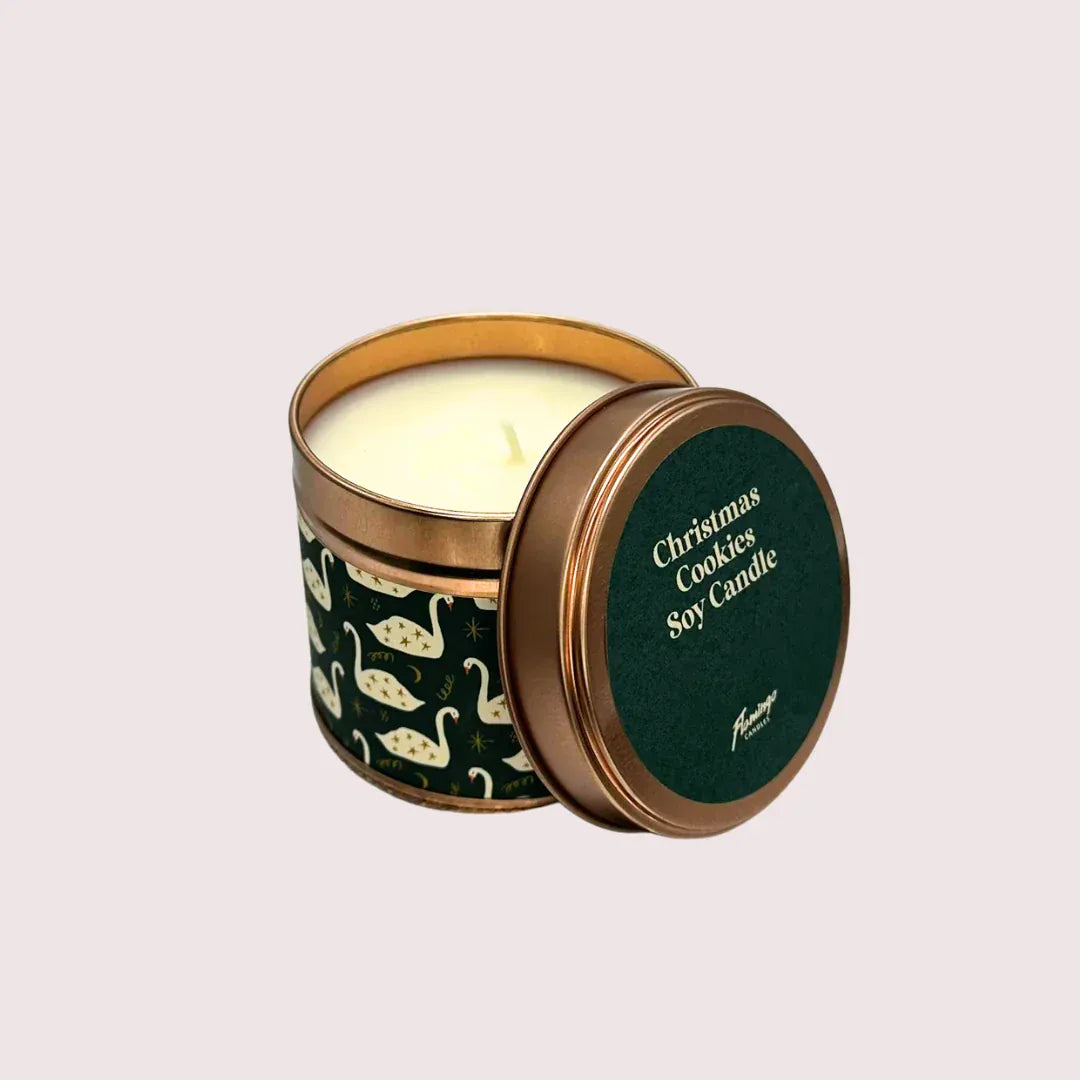 Flamingo Candles Christmas Cookies Swan Christmas Tin Candle