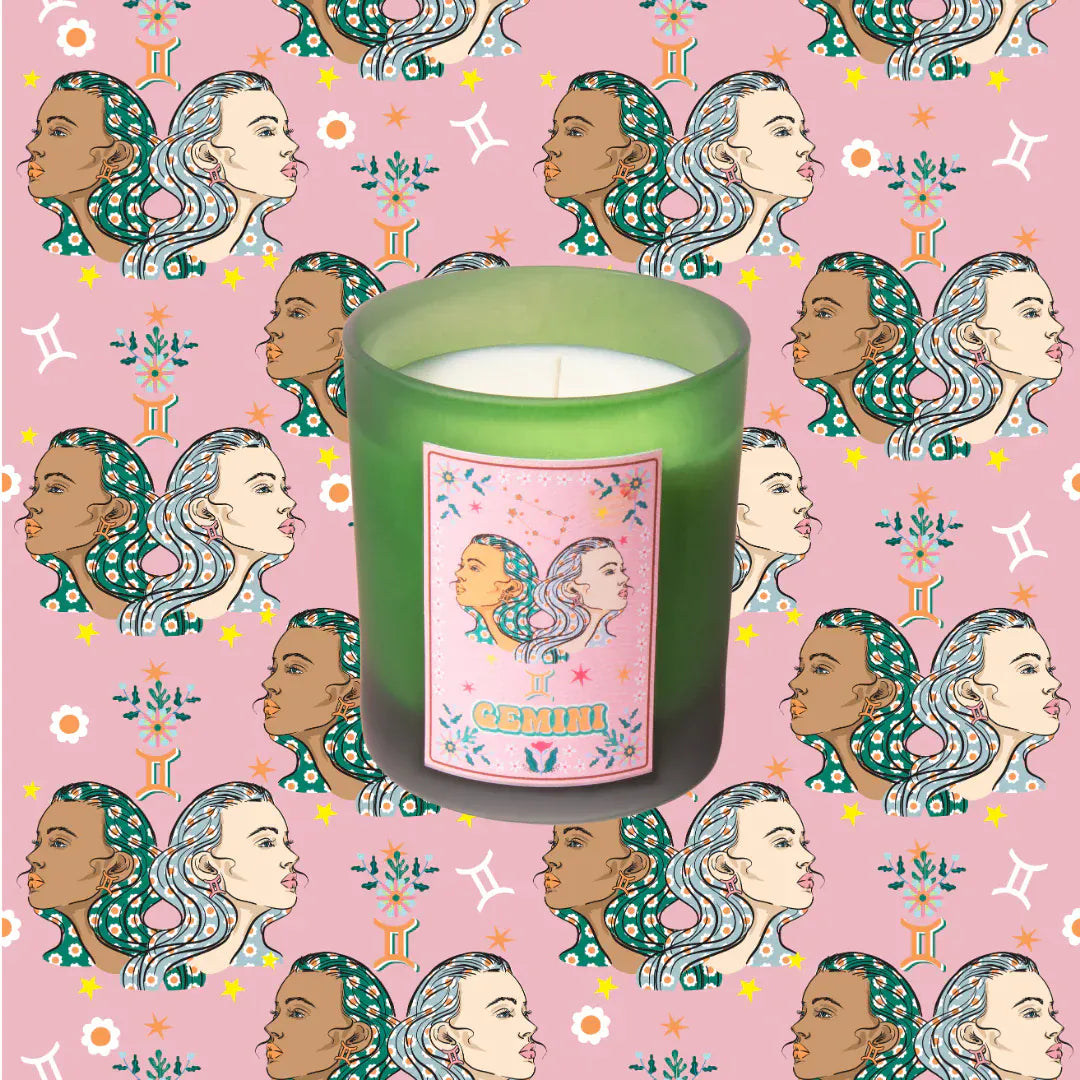 Flamingo Candles Gemini Frosted Green Candle