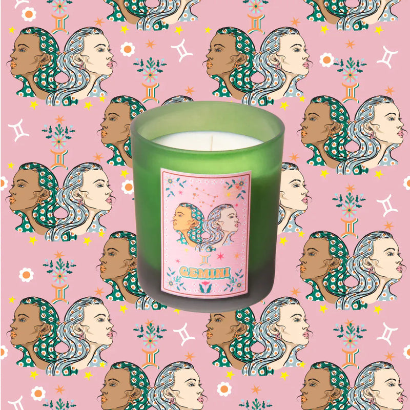Flamingo Candles Gemini Frosted Green Candle