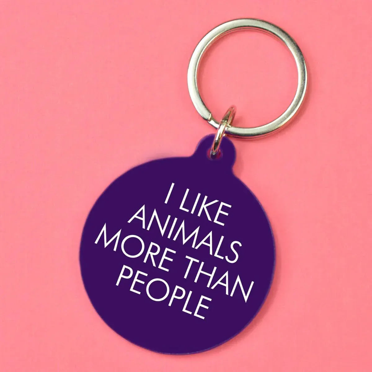 Flamingo Candles I Like Animals More than People Keytag