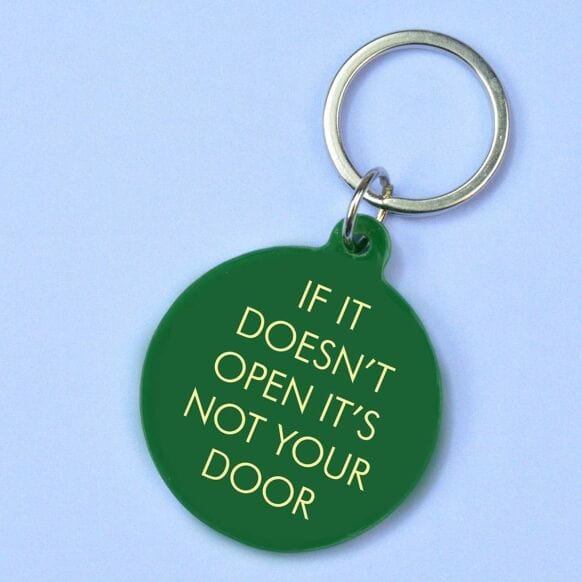 Flamingo Candles 'If It Doesn't Open It's Not Your Door' Keyring