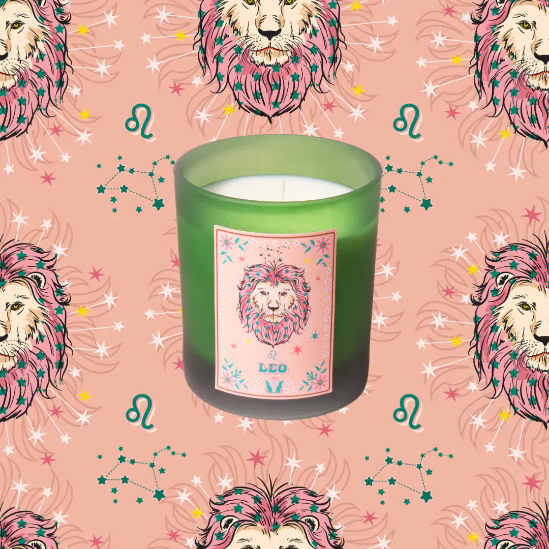 Flamingo Candles Leo Frosted Green Candle
