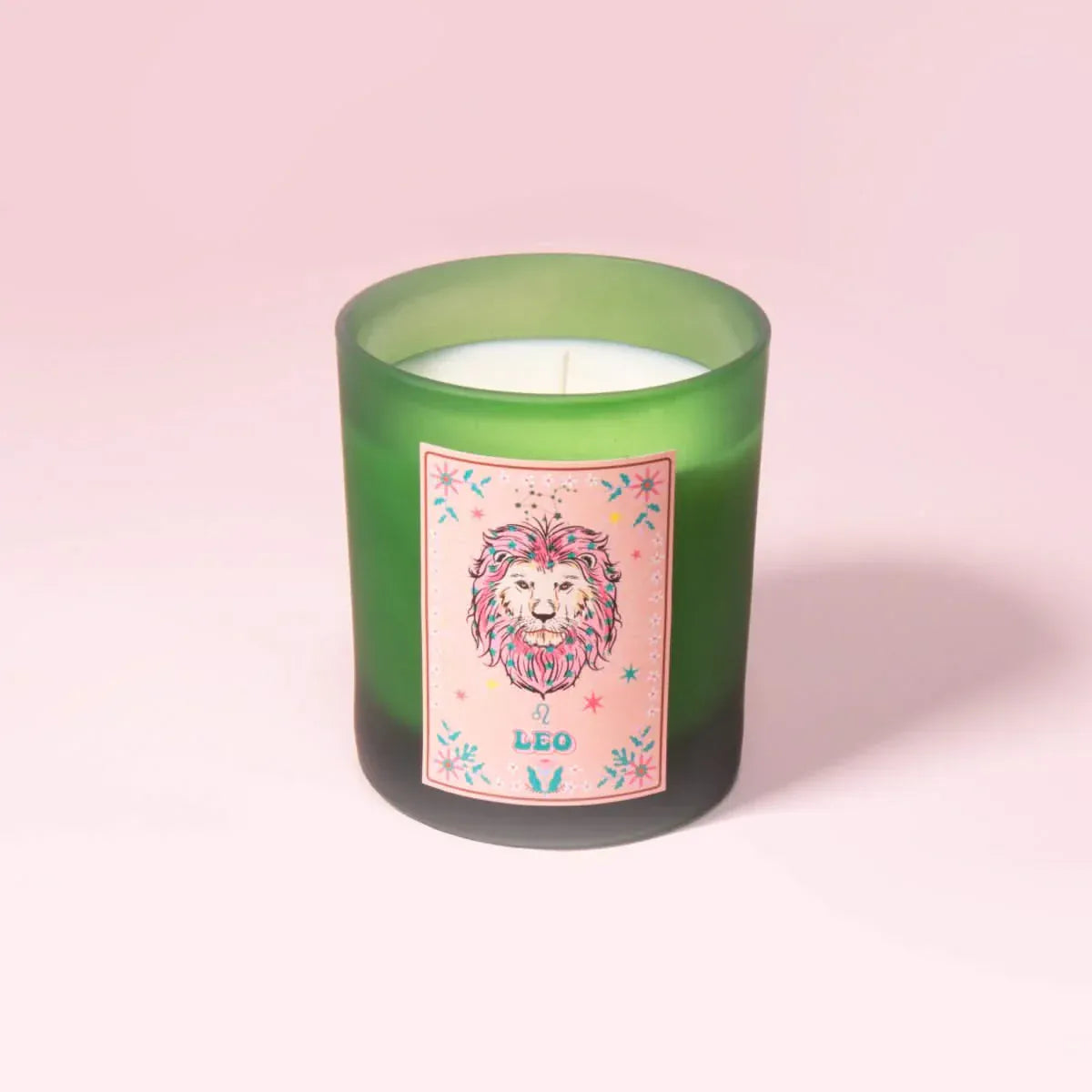 Flamingo Candles Leo Frosted Green Candle