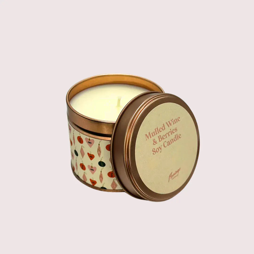 Flamingo Candles Mulled Wine & Berries Christmas Tin Candle