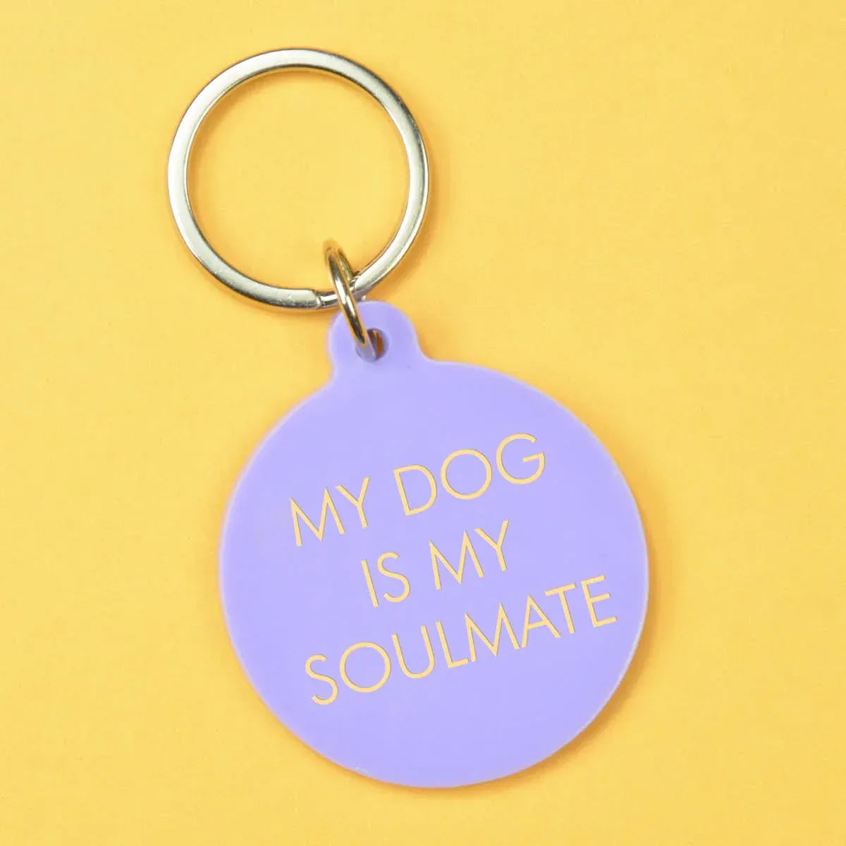 Flamingo Candles My Dog is My Soulmate Keytag