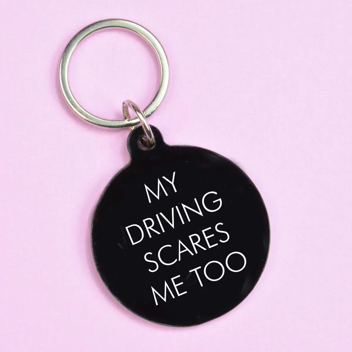 Flamingo Candles My Driving Scares Me Too Keytag