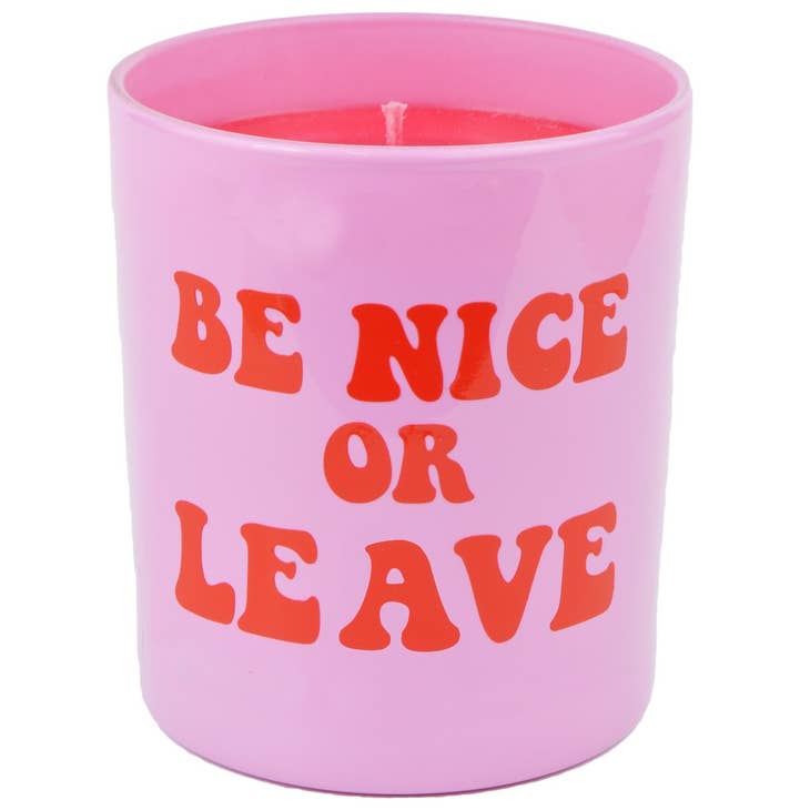 Flamingo Candles Pomegranate & Fig 'Be Nice or Leave' Candle
