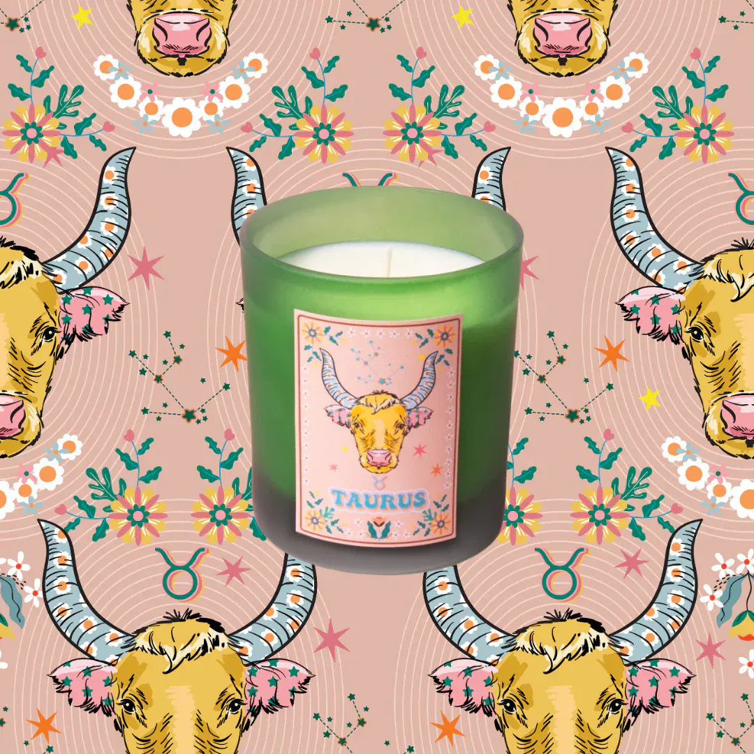 Flamingo Candles Taurus Frosted Green Candle