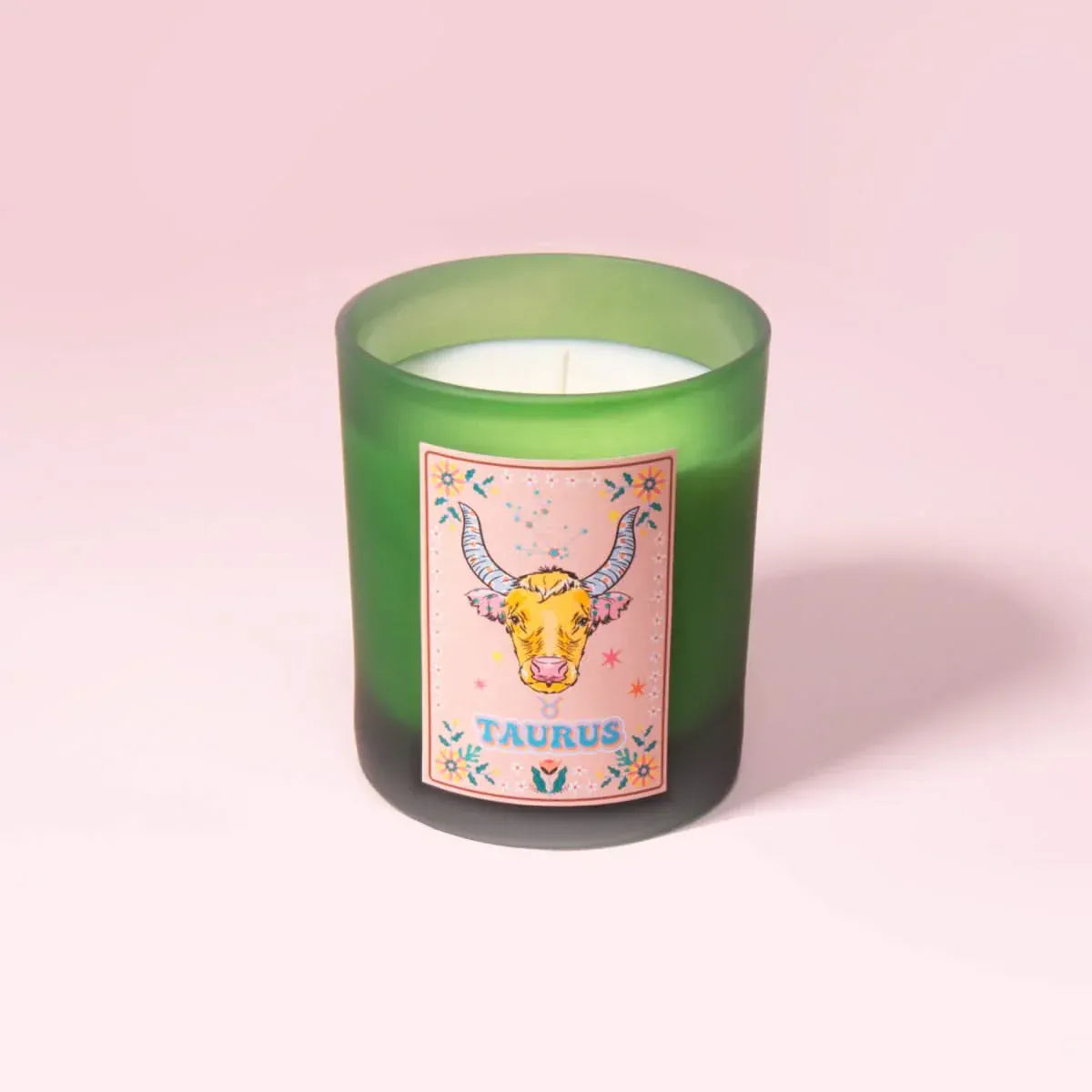 Flamingo Candles Taurus Frosted Green Candle