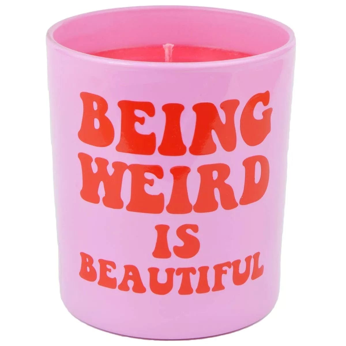 Flamingo Candles Tropical Twist 'Being Weird is Beautiful' Pink & Red Candle