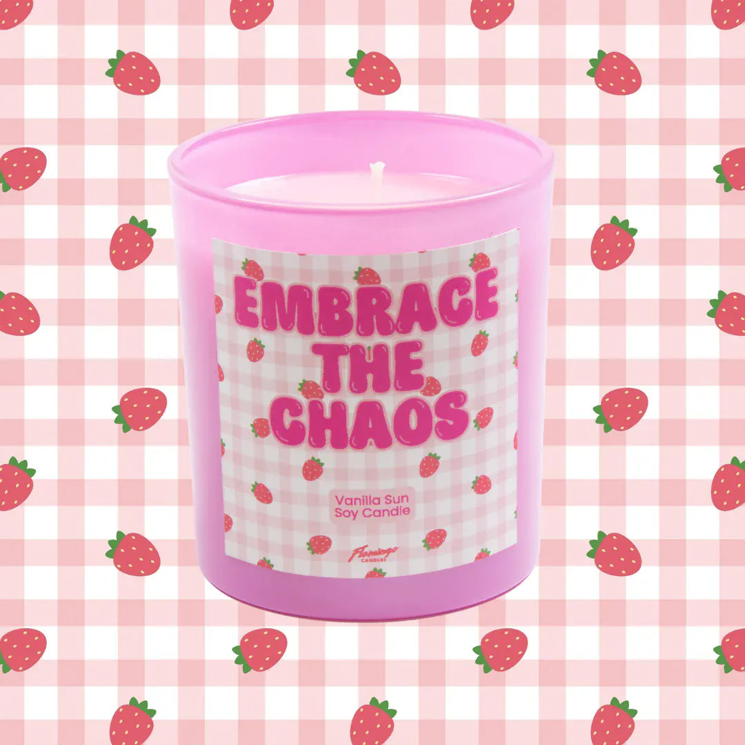 Flamingo Candles Vanilla Sun Embrace the Chaos Candle