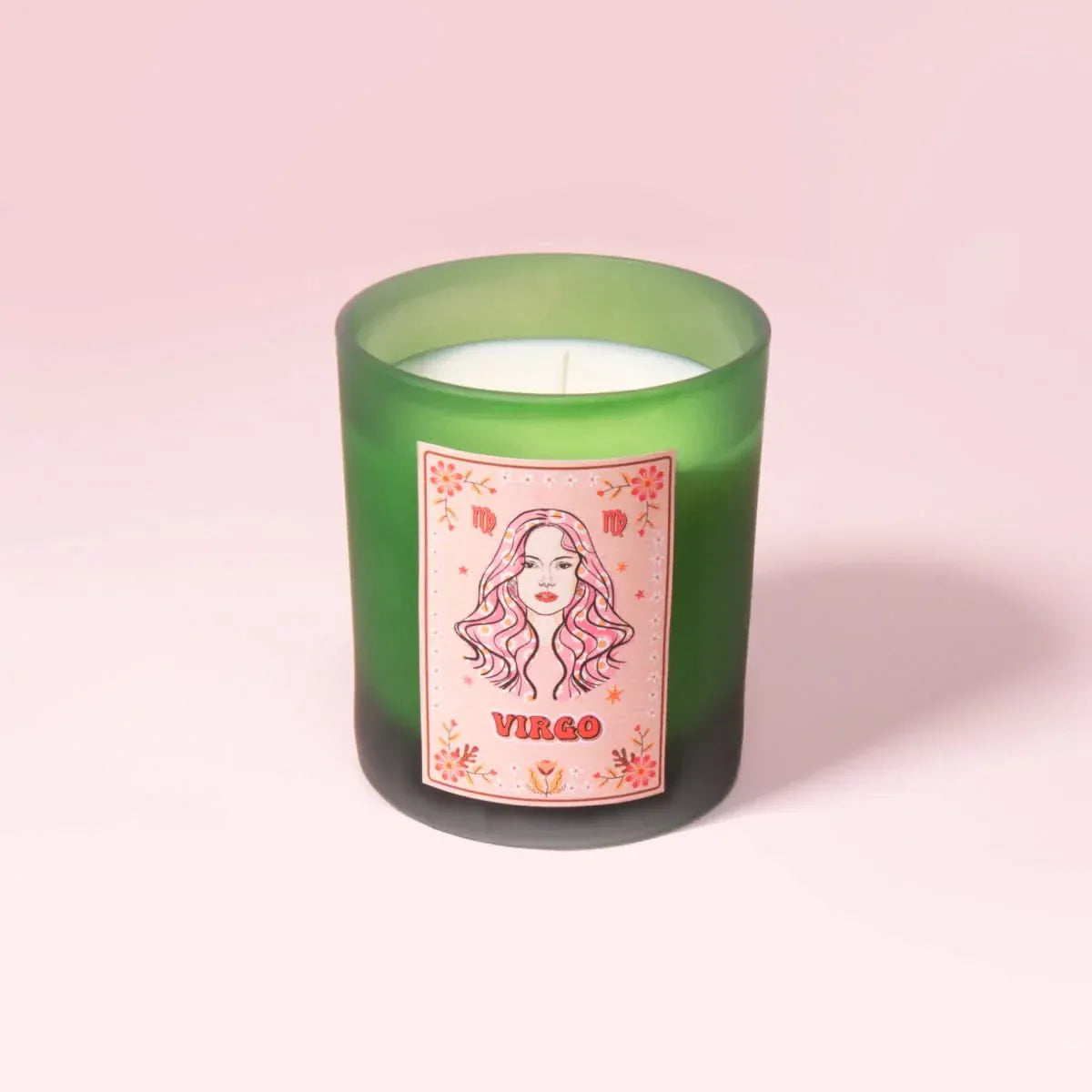 Flamingo Candles Virgo Frosted Green Candle