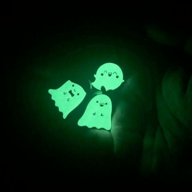 Fluffmallow Glow In The Dark Kawaii Ghost Enamel Pin