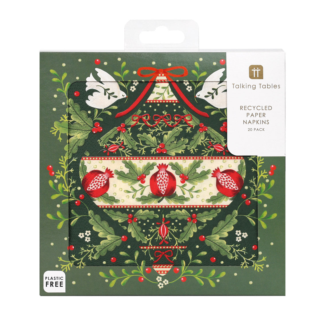 Folklore Green Christmas Paper Napkins - 20 Pack