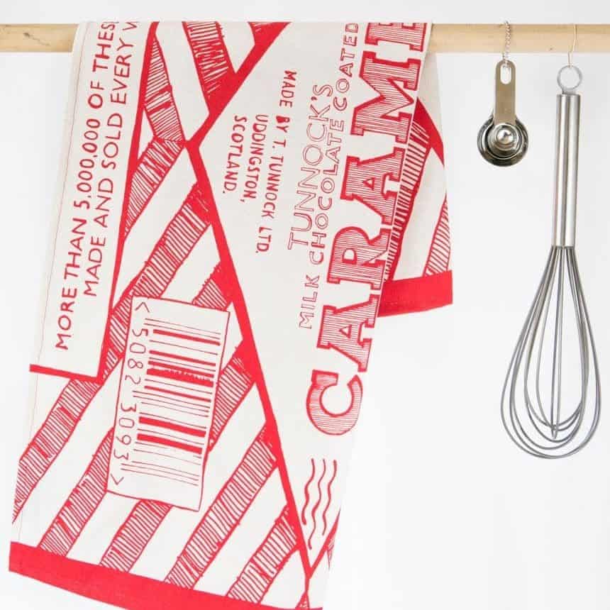 Gillian Kyle Tunnock's Caramel Wafer Wrapper Tea Towel