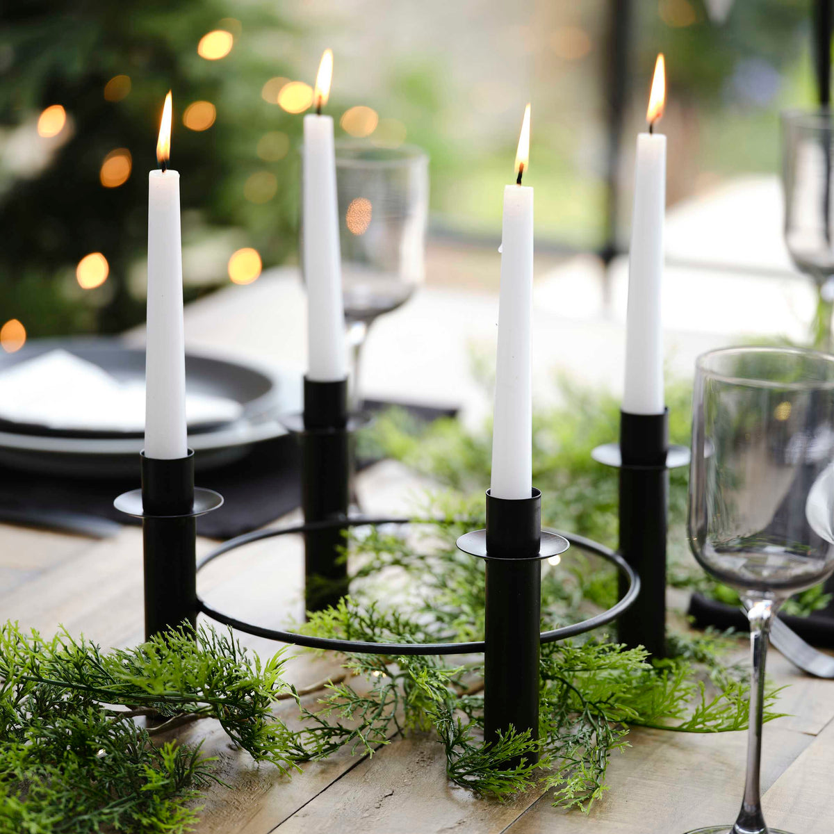 Ginger Ray Black Christmas Candle Centrepiece