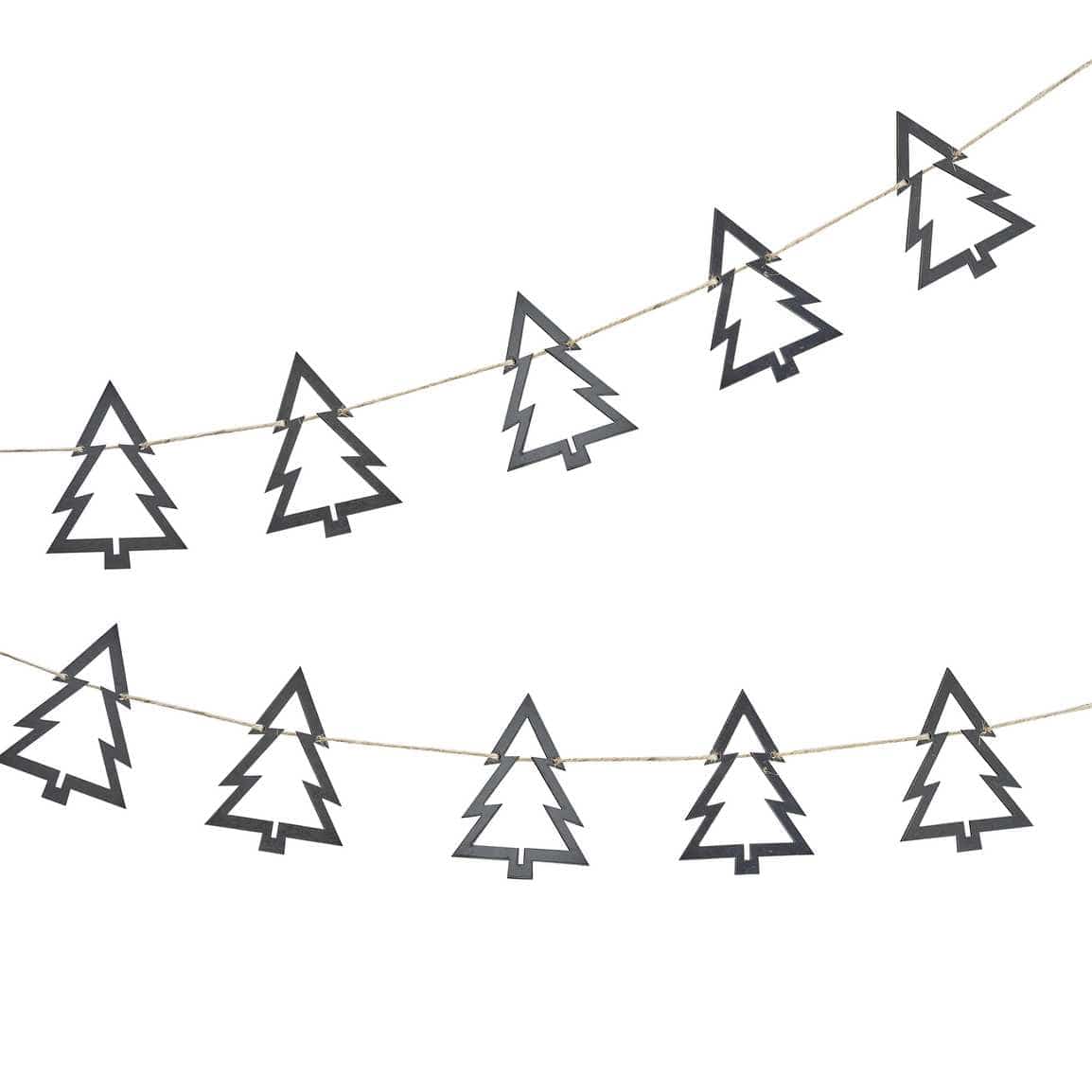 Ginger Ray Black Wooden Tree Christmas Bunting