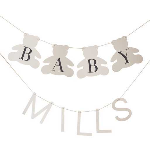 Ginger Ray Customisable Name Teddy Bear Baby Shower Bunting