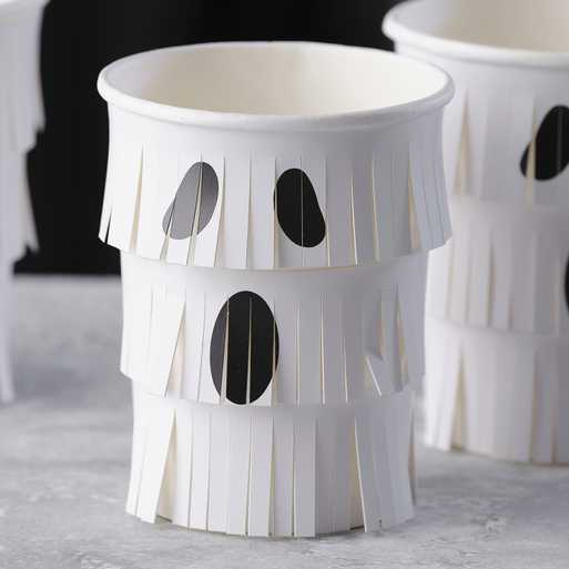 Ginger Ray Ghost Fringe Paper Halloween Cups