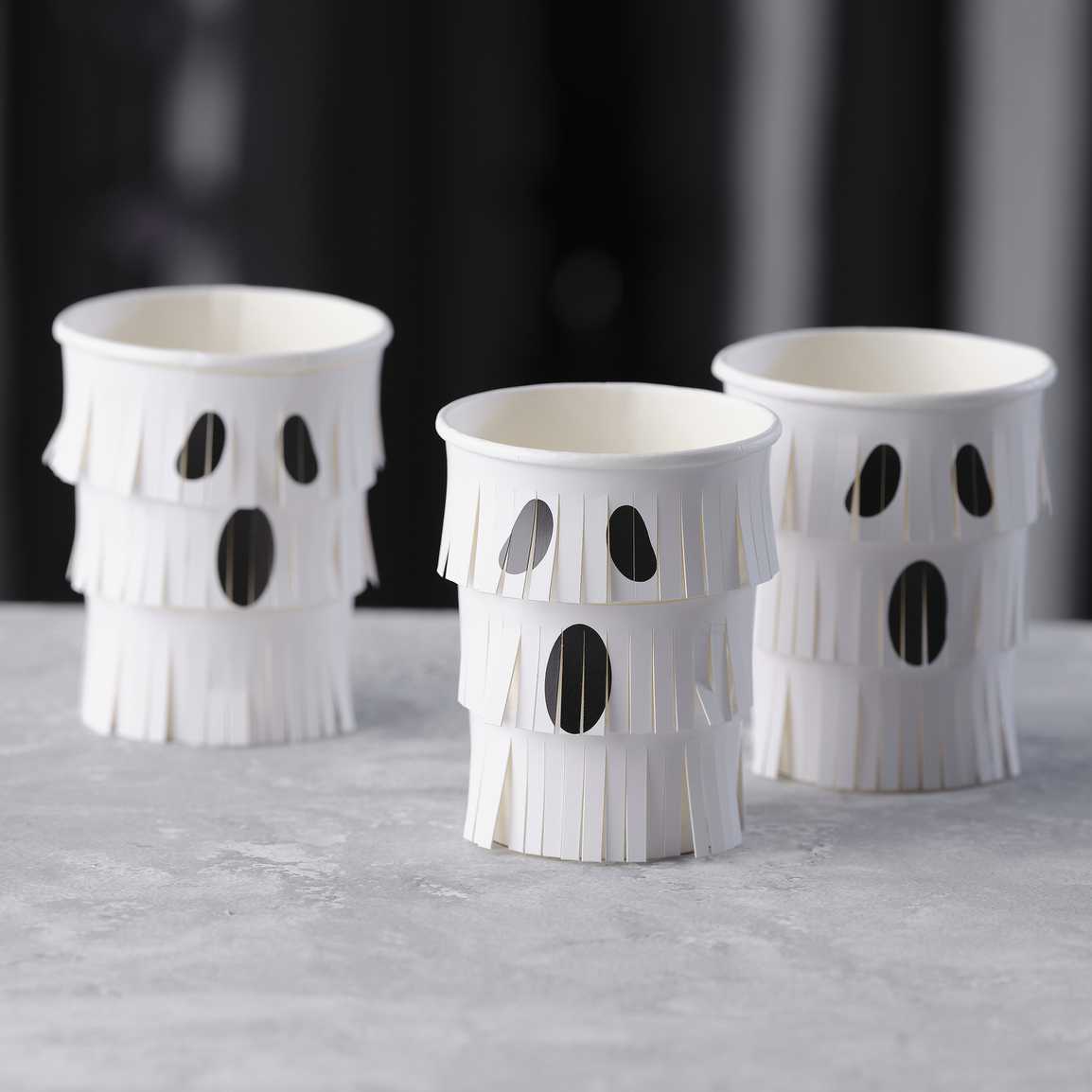 Ginger Ray Ghost Fringe Paper Halloween Cups