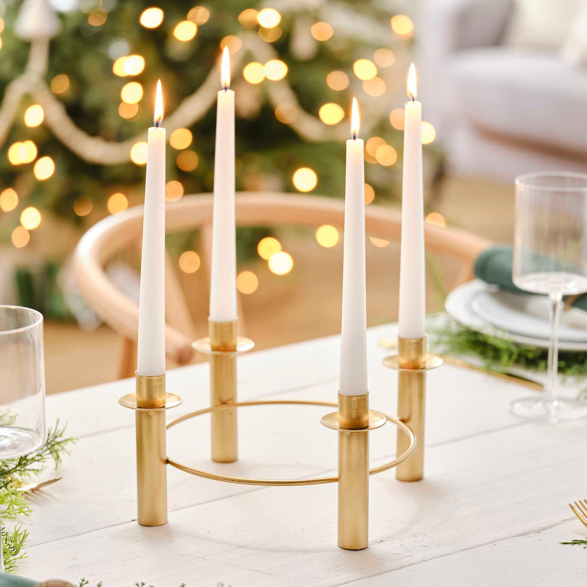 Ginger Ray Gold Christmas Candle Centrepiece