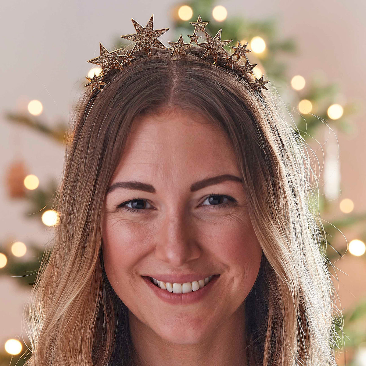 Ginger Ray Gold Metal Star Christmas Headband