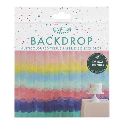 Ginger Ray Rainbow Tissue Paper Disc Party Backdrop