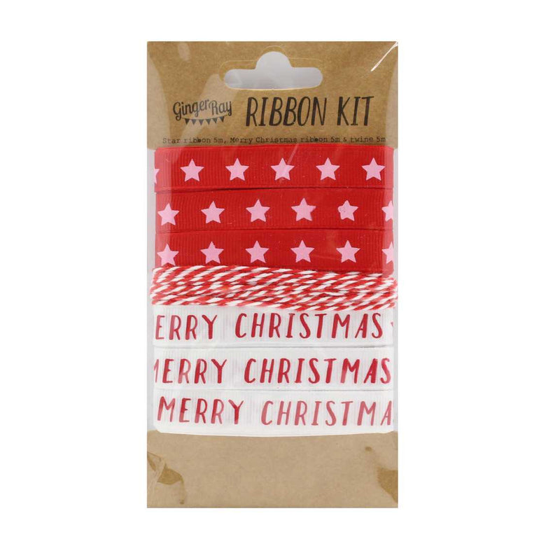 Ginger Ray Red & White Merry Christmas Ribbon Kit