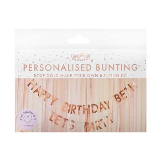 Ginger Ray Rose Gold Personalised Birthday Banner