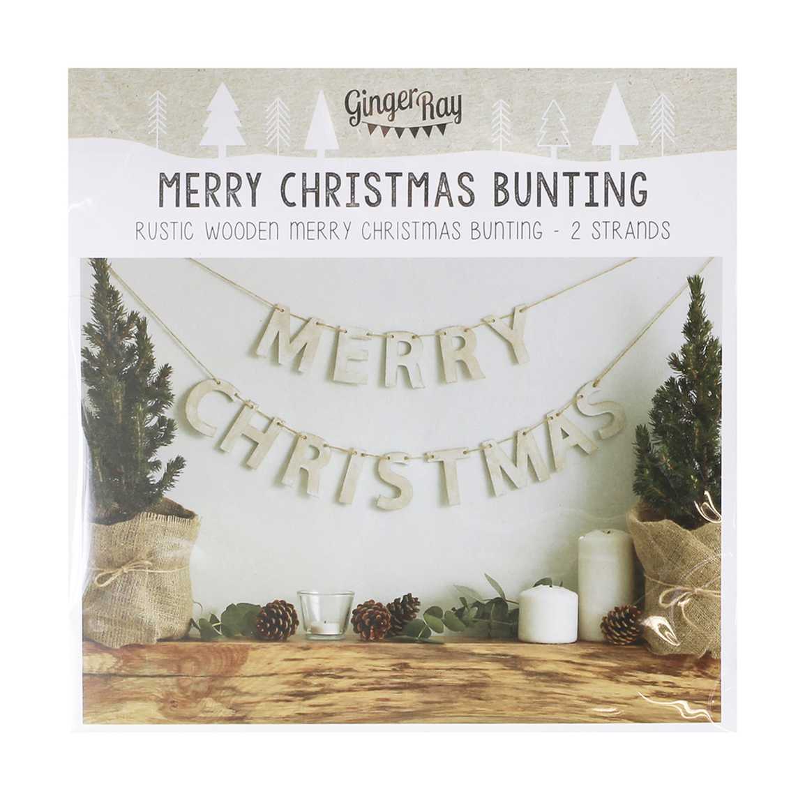 Ginger Ray Rustic Wooden Merry Christmas Bunting