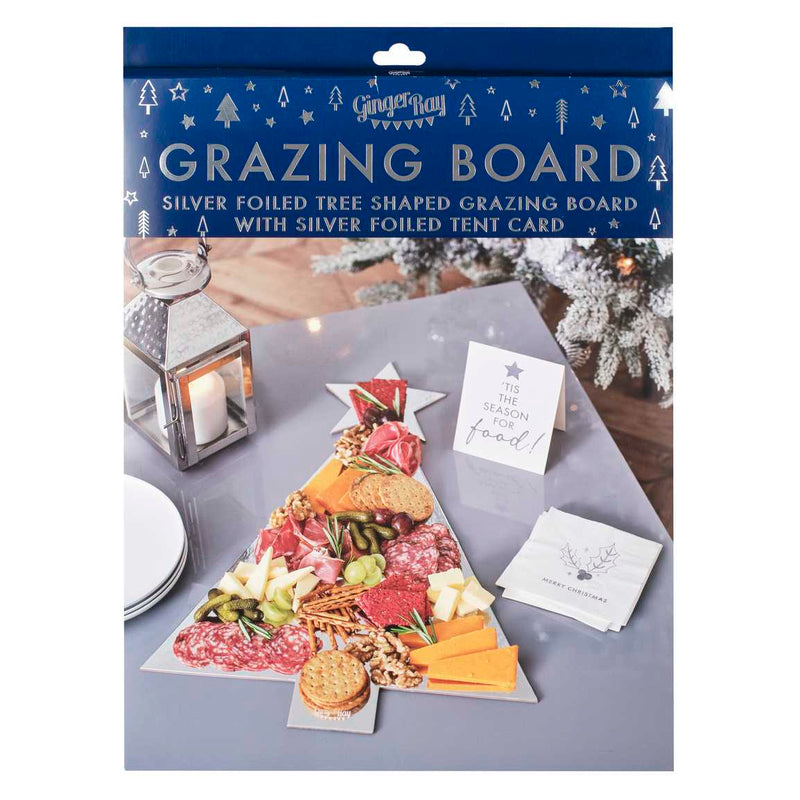 Ginger Ray Silver Tree Shaped Christmas Grazing Board