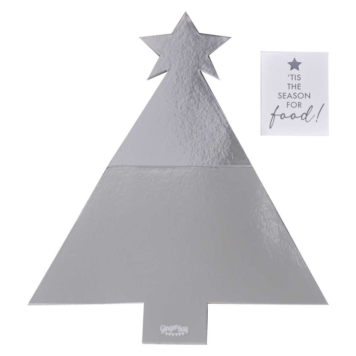 Ginger Ray Silver Tree Shaped Christmas Grazing Board