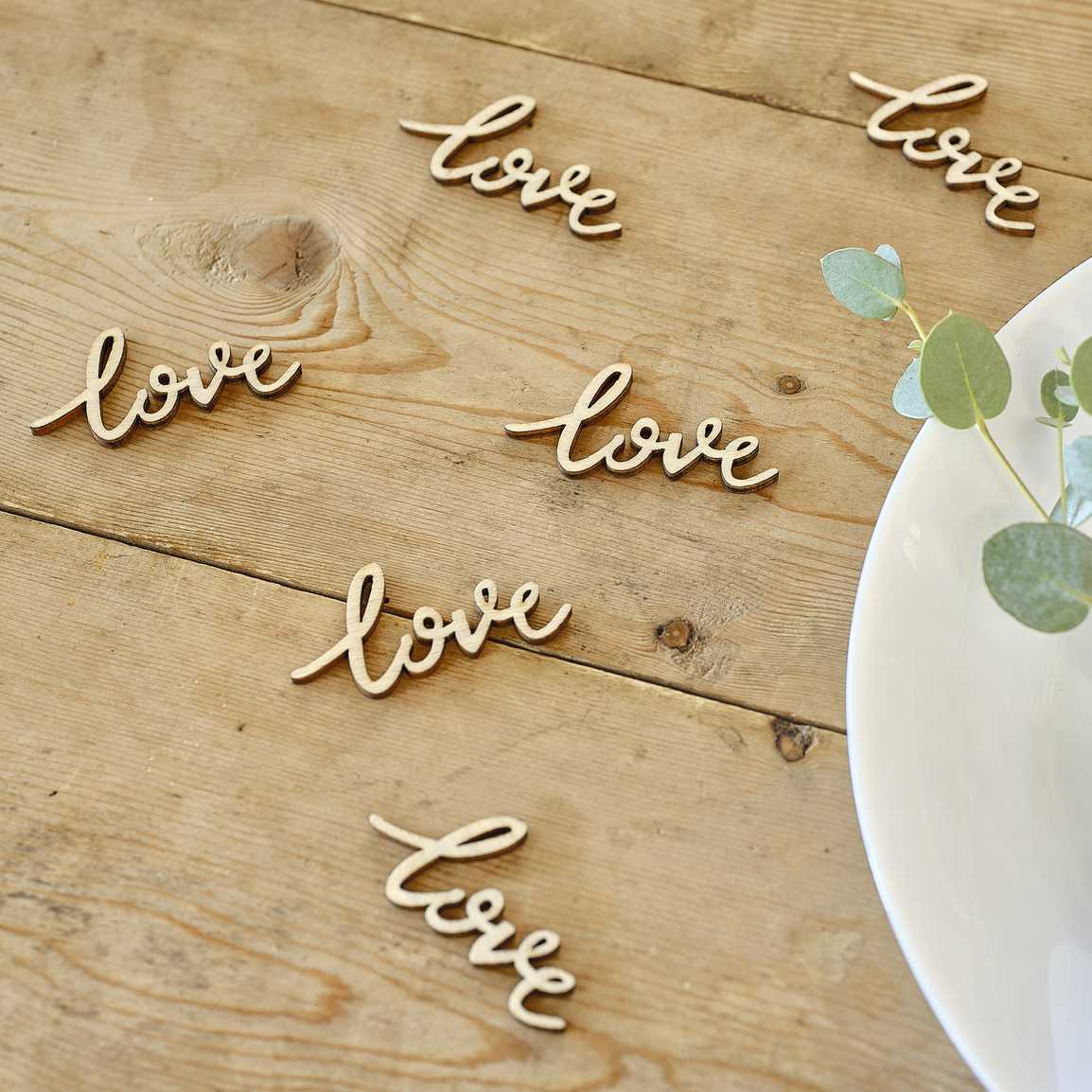Ginger Ray Wooden Love Wedding Table Confetti