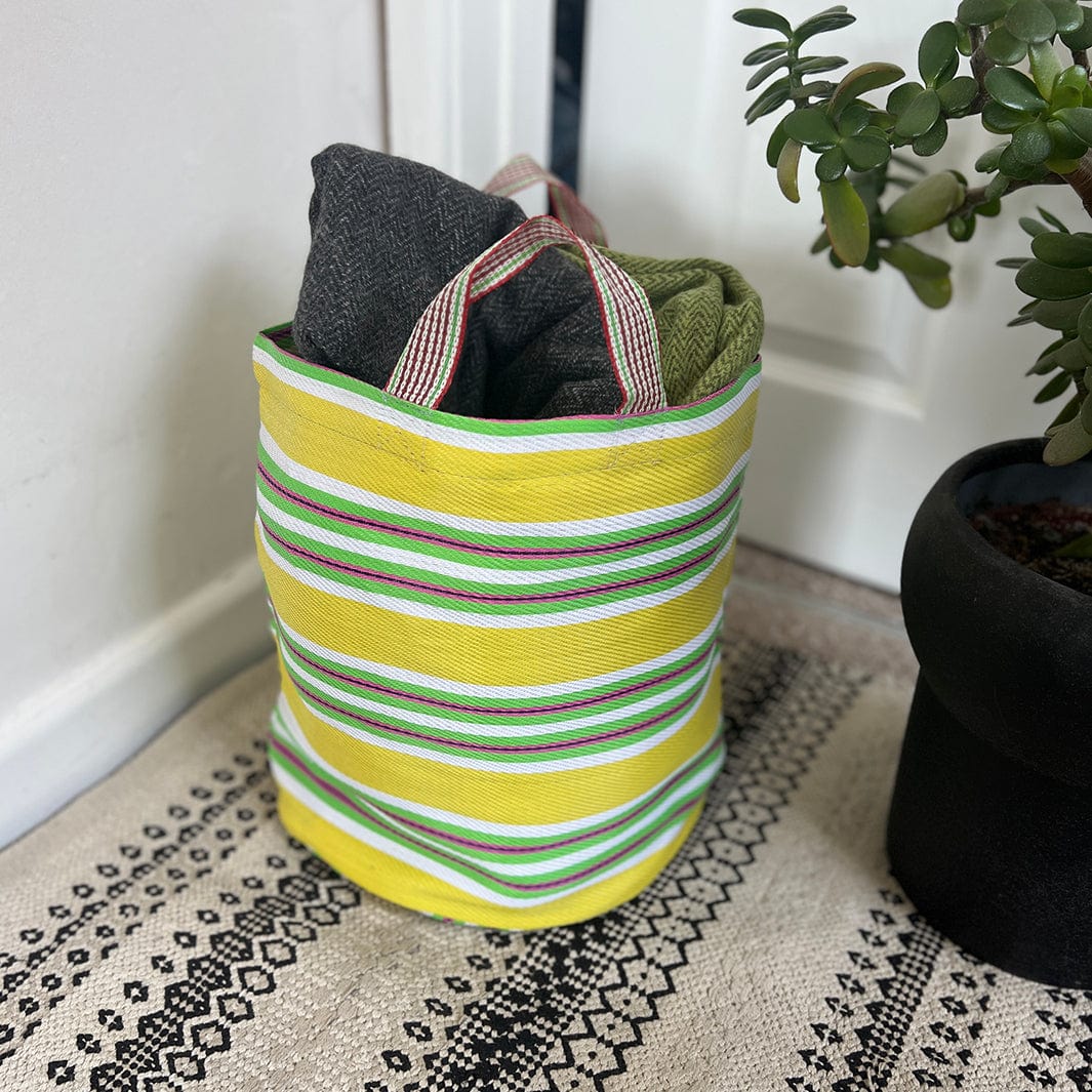 Green Pioneer Recycled Woven Bucket Bag - Beach